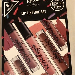 NYX lip lingerie set (6 colors). New/sealed.